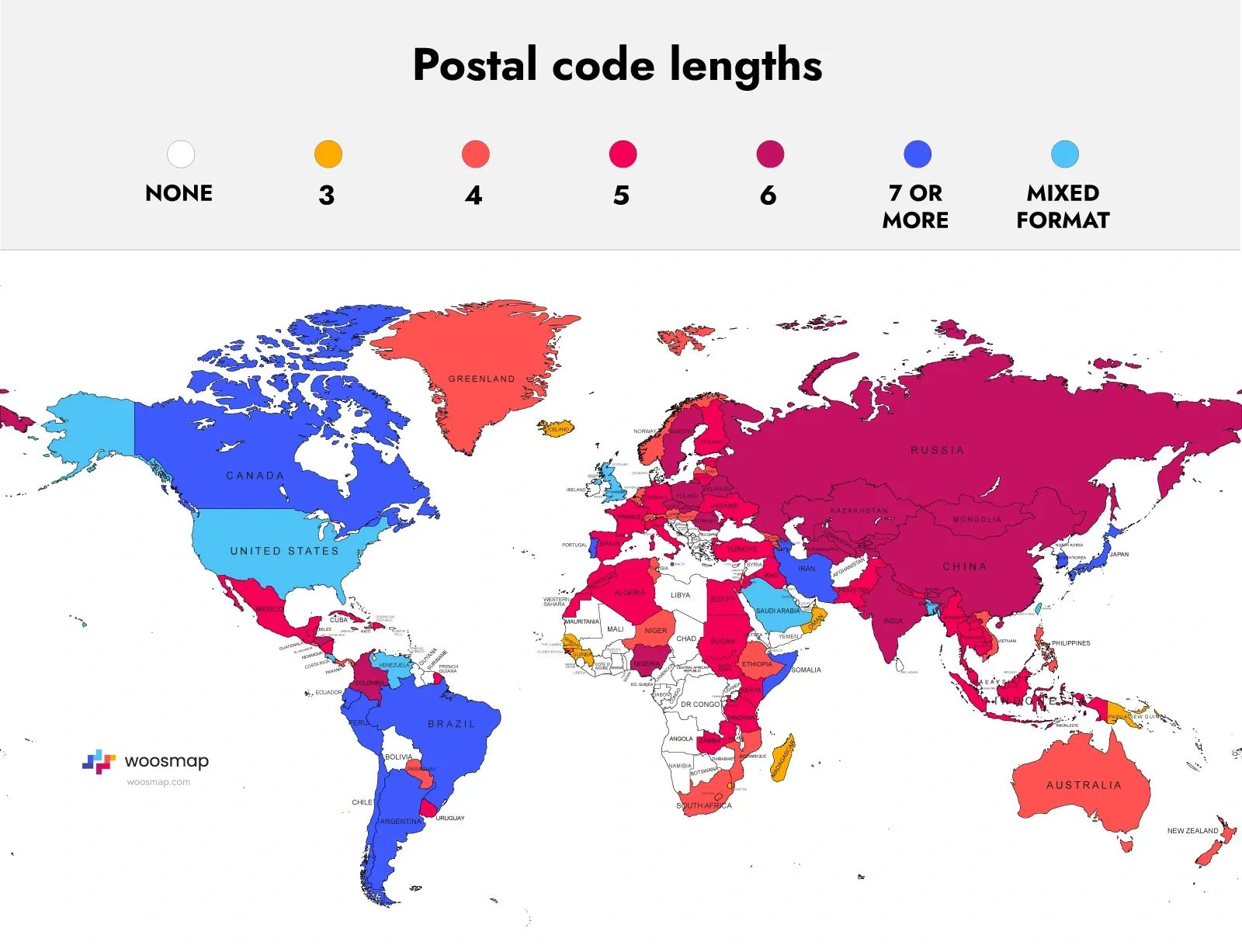Formats de codes postaux dans le monde