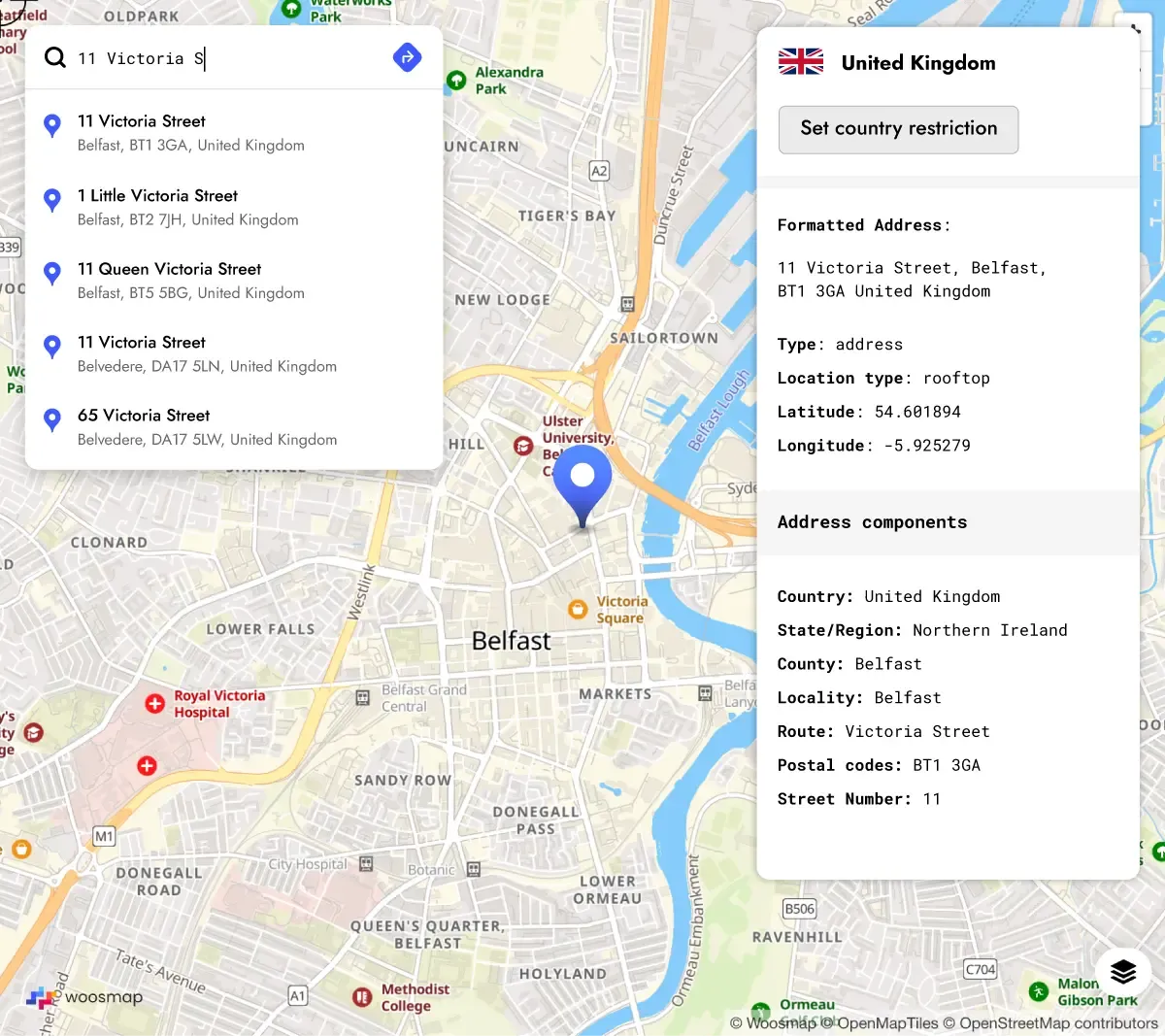 Recherche d'adresse et de code postal au Royaume-Uni
