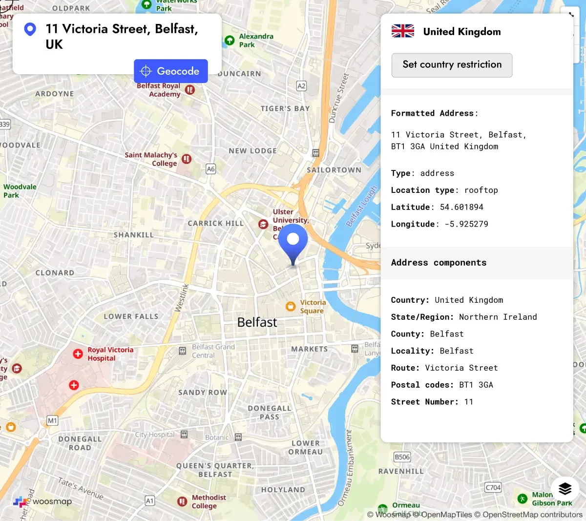 geocoding uk