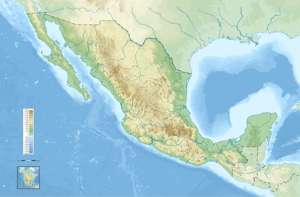 Carte géographique du Mexique