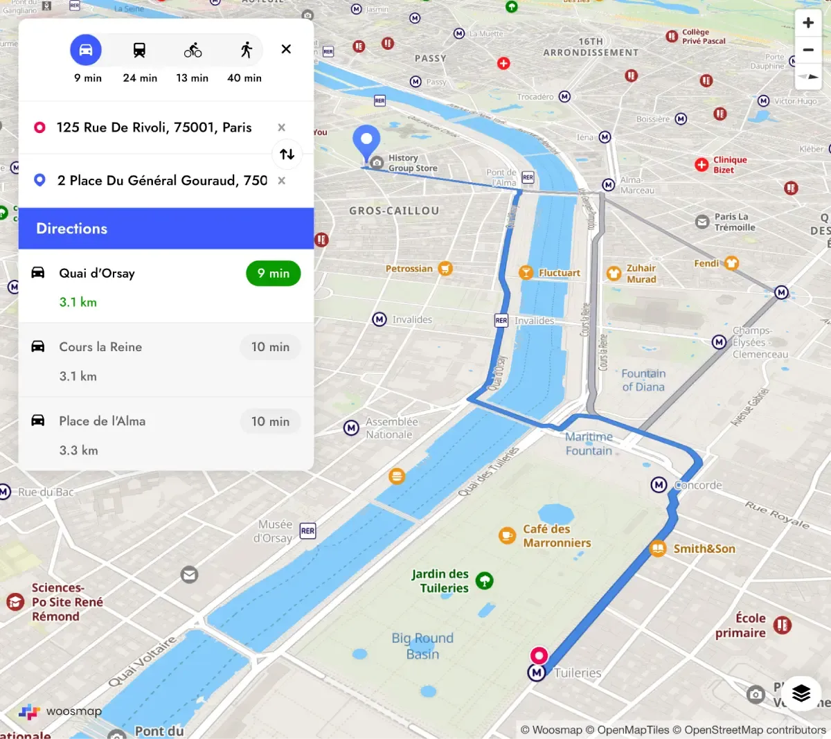 Woosmap Distance API
