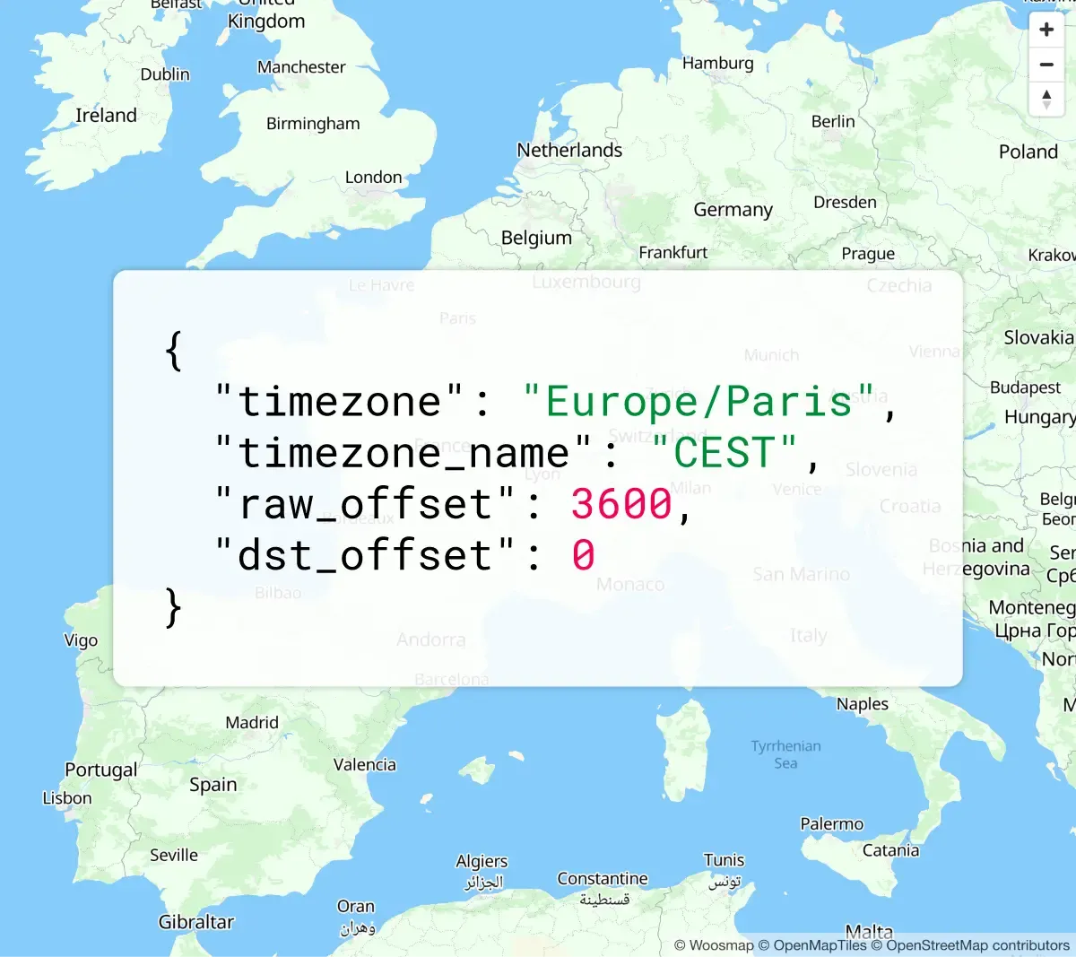 Woosmap Geolocation Api Timezone