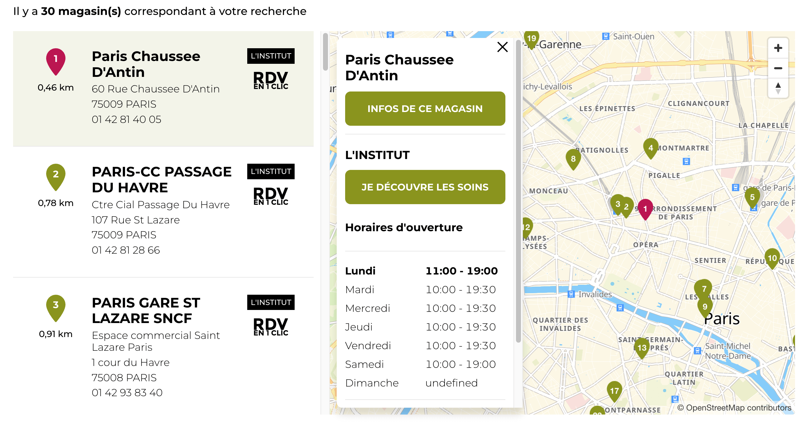 Store Locator Yves Rocher